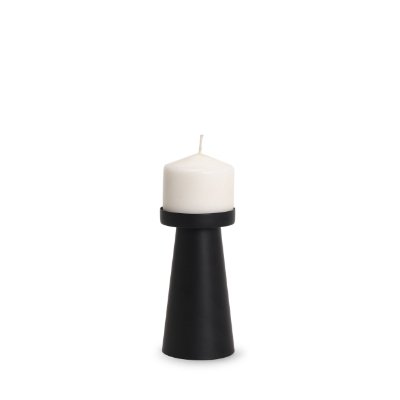 70713 - Quadir Short Matte Black Metal Candle Holder