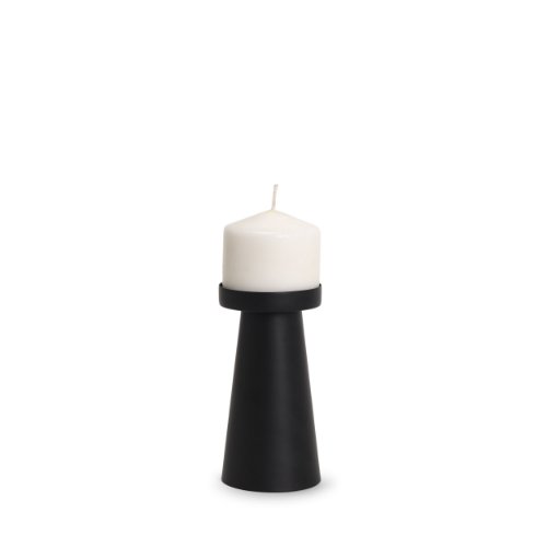 70713 - Quadir Short Matte Black Metal Candle Holder