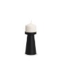 70713 - Quadir Short Matte Black Metal Candle Holder