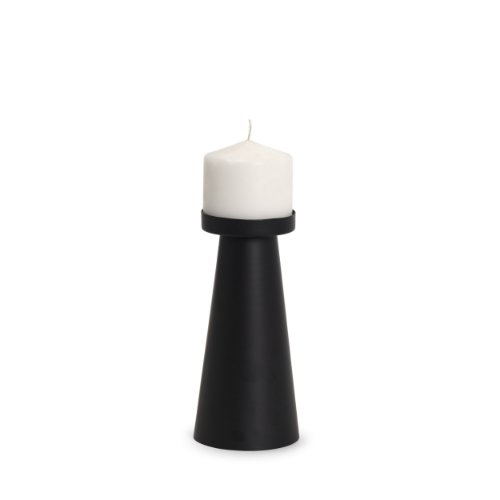 70714 - Quadir Medium Matte Black Metal Candle Holder