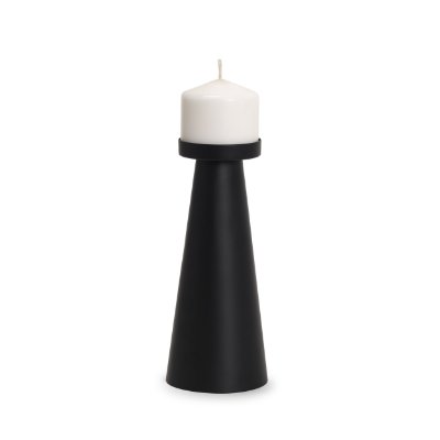 70715 - Quadir Tall Matte Black Metal Candle Holder
