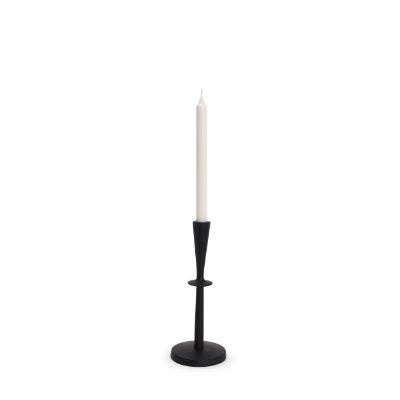 70716 - Qwin Matte Black Cast Aluminum Short Candle Holder