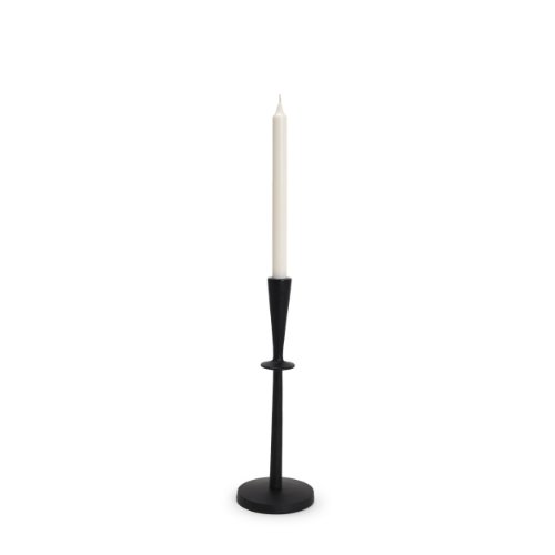 70717 - Qwin Matte Black Cast Aluminum Medium Candle Holder