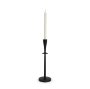 70718 - Qwin Matte Black Cast Aluminum Tall Candle Holder