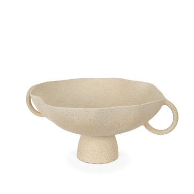 70722 - Radka Beige Textured Large Metal Decorative Bowl