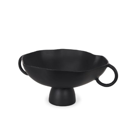 70724 - Radka Large Matte Black Metal Decorative Bowl
