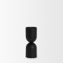 70707 - Qamra Short Black Metal Pillar Candle Holder