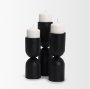 70708 - Qamra Medium Black Metal Pillar Candle Holder