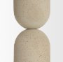 70710 - Qamra Short Beige Textured Metal Pillar Candle Holder