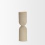 70712 - Qamra Tall Beige Textured Metal Pillar Candle Holder Candle Holder