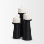 70714 - Quadir Medium Matte Black Metal Candle Holder