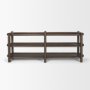 70640 - Romi Dark Brown Wood w/ 3 Shelves Oval Console Table