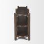 70640 - Romi Dark Brown Wood w/ 3 Shelves Oval Console Table