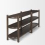 70640 - Romi Dark Brown Wood w/ 3 Shelves Oval Console Table