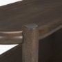 70640 - Romi Dark Brown Wood w/ 3 Shelves Oval Console Table