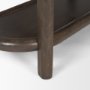 70640 - Romi Dark Brown Wood w/ 3 Shelves Oval Console Table