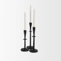 70716 - Qwin Matte Black Cast Aluminum Short Candle Holder
