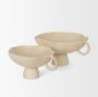70722 - Radka Beige Textured Large Metal Decorative Bowl