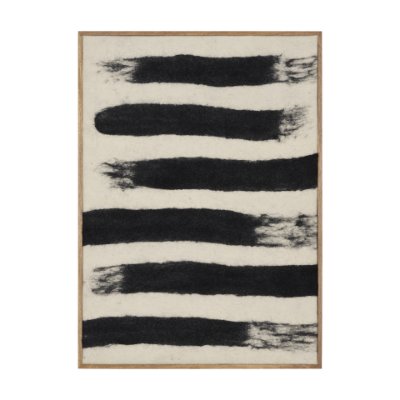 70730 - Rollins Small Cream w/ Black Stripes Wool Framed Art