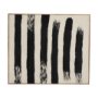 70731 - Rollins Large Cream w/ Black Stripes Wool Framed Art