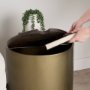 70241 - Eclipse Antique Brass Metal Drum Base w/ Dark Brown Wood Top End/Side Table