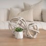 68677 - Espanlade II Large 11L x 11W White Wooden Beaded Orb