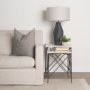69247-AB - Lorlei 20.0L x 20.0W x 23.8H White Marble Top W/ Gray Iron Legs End and Side Table