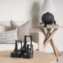 69980 - Burton 11.6H Medium Glossy and Matte Black Ceramic Jug Vase