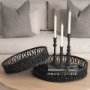 70358 - Haute Medium Matte Black Blown Glass Candlestick
