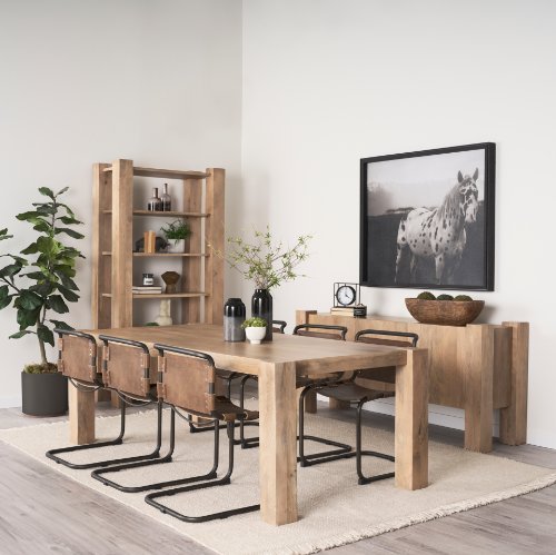 70637-AB - Beth Light Brown Wood Rectangular Dining Table