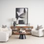70580 - Bela 80" Medium Brown Wood Arched Console Table