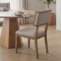 68192 - Tenton I Grey Fabric Wrap Brown Wooden Base Dining Chair