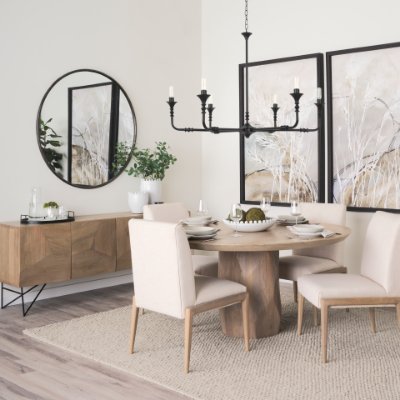 70570-AB - Fitzgerald 60" Light Brown Wood Dining Table