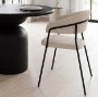 70247 - Carolyn Dining Chair w/ Oatmeal Fabric & Matte Black Metal 