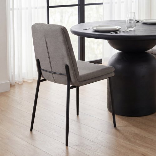 70260 - Eve Dining Chair w/ Gray Fabric & Matte Black Metal