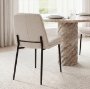70261 - Eve Dining Chair w/ Cream Boucle Fabric & Matte Black Metal