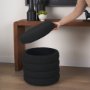 70410 - Elise Black Boucle Upholstered Storage Ottoman
