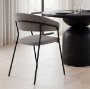70465 - Carolyn Dining Chair w/ Gray Fabric & Matte Black Metal 