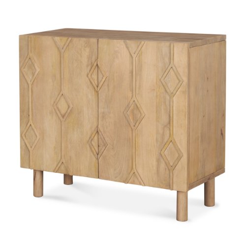 70643 - Heera Light Brown Diamond Motif w/ Shelf Accent Cabinet