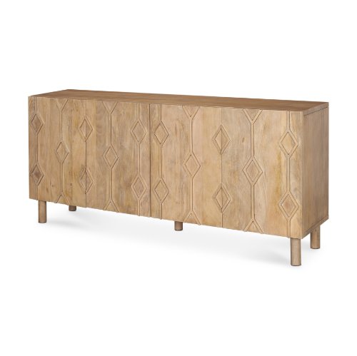 70644 - Heera Light Brown Diamond w/ Shelf Motif Sideboard