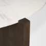 70648-AB - Bianca Dark Brown Wood w/ Marble Round Top Coffee Table