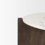 70648-AB - Bianca Dark Brown Wood w/ Marble Round Top Coffee Table