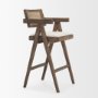 70586 - Indie Medium Brown Wood w/ Cane Bar Stool