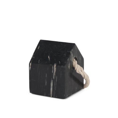 70703 - Raena Black Marble House Door Stopper