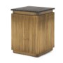 70778 - Satima Black Marble w/ Gold Metal Square Fluted Accent Table