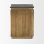70778 - Satima Black Marble w/ Gold Metal Square Fluted Accent Table
