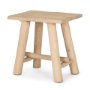 70782 - Sekou Light Brown Short Wooden Craftsman Stool
