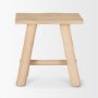 70782 - Sekou Light Brown Short Wooden Craftsman Stool