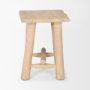 70782 - Sekou Light Brown Short Wooden Craftsman Stool