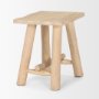 70782 - Sekou Light Brown Short Wooden Craftsman Stool